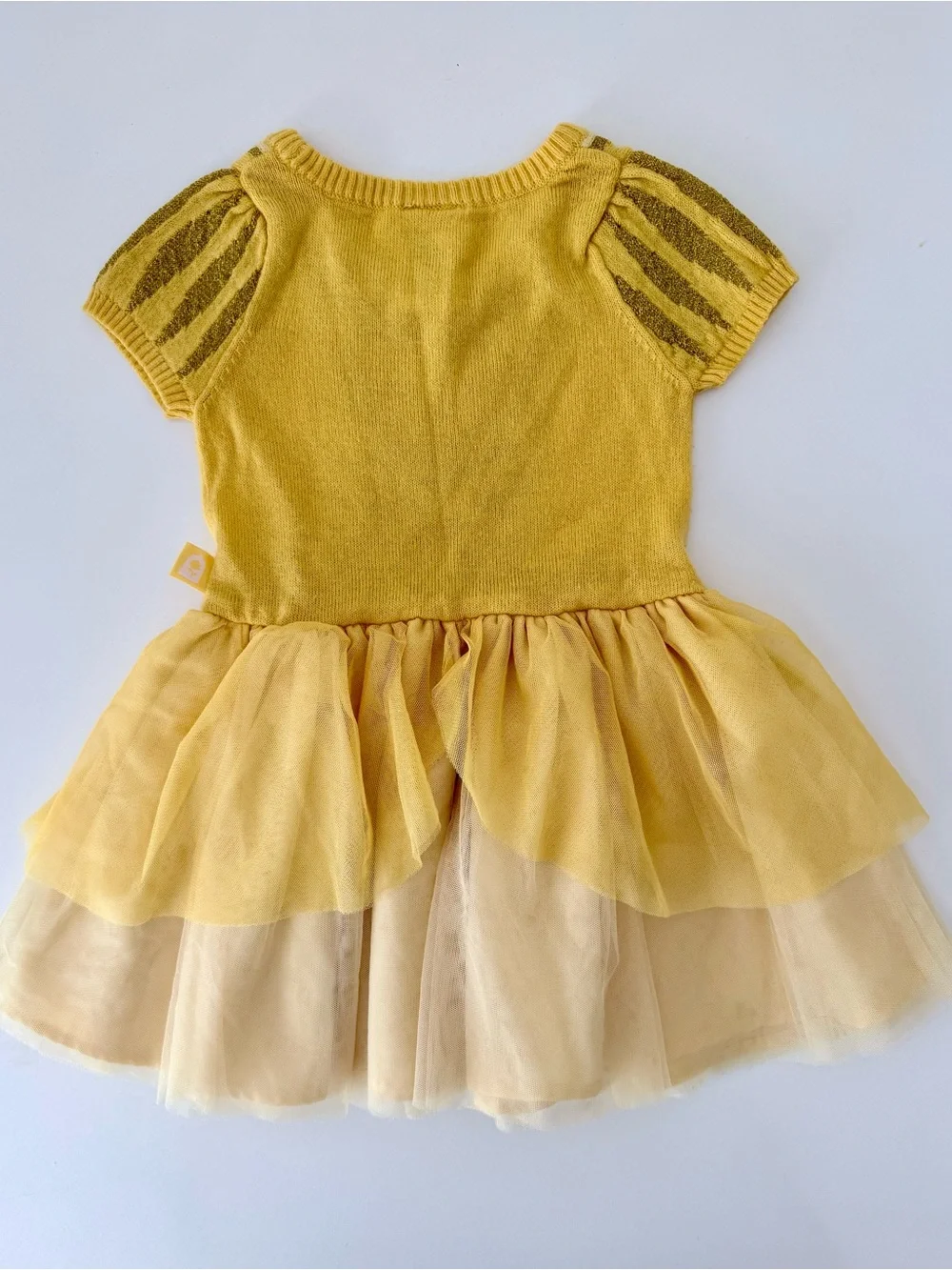 Disney Princess Belle Yellow Sweater Dress Tulle Tutu Toddler Girls Size 3T